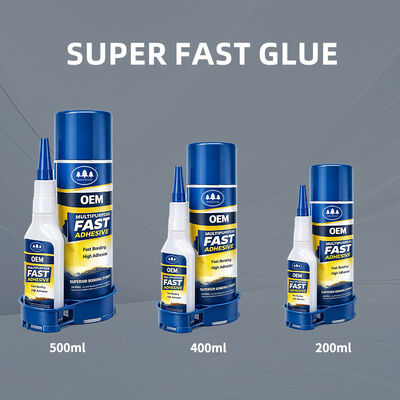 Φαρμακευτική παραγωγή Super Glue Cyanoacrylate Adhesive 400ml και 100g Spray Activator Δυο συστατικά άμεση κόλλα
